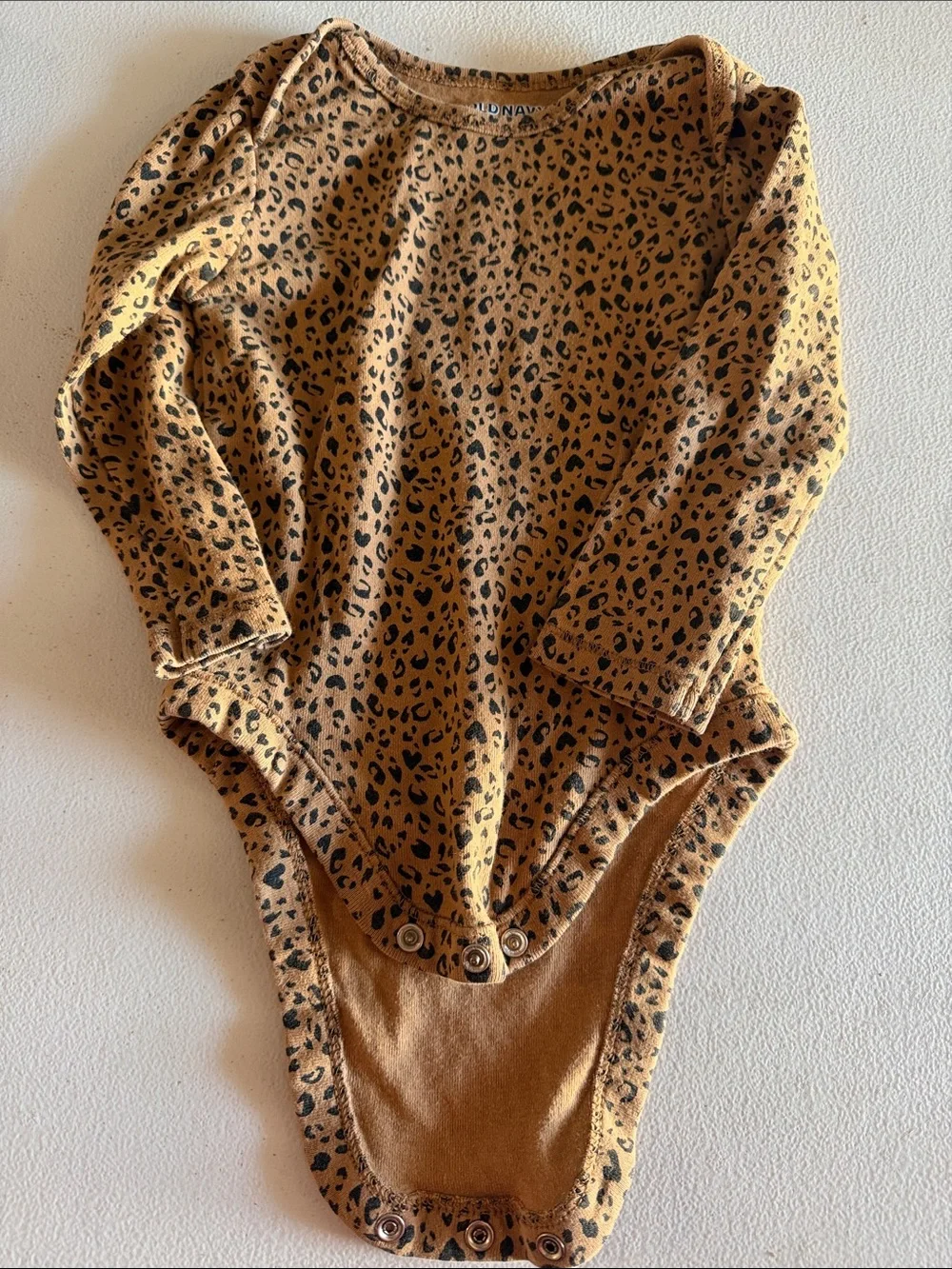Carter's Leopard Print Long-Sleeve One-Piece in Brown and Black